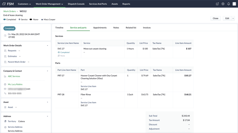 History of the activities on the record can be found under the tab Timeline