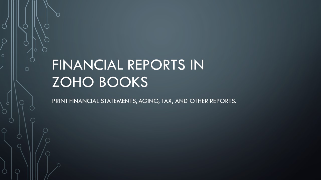 Zoho Financial Reports Video Thubnail