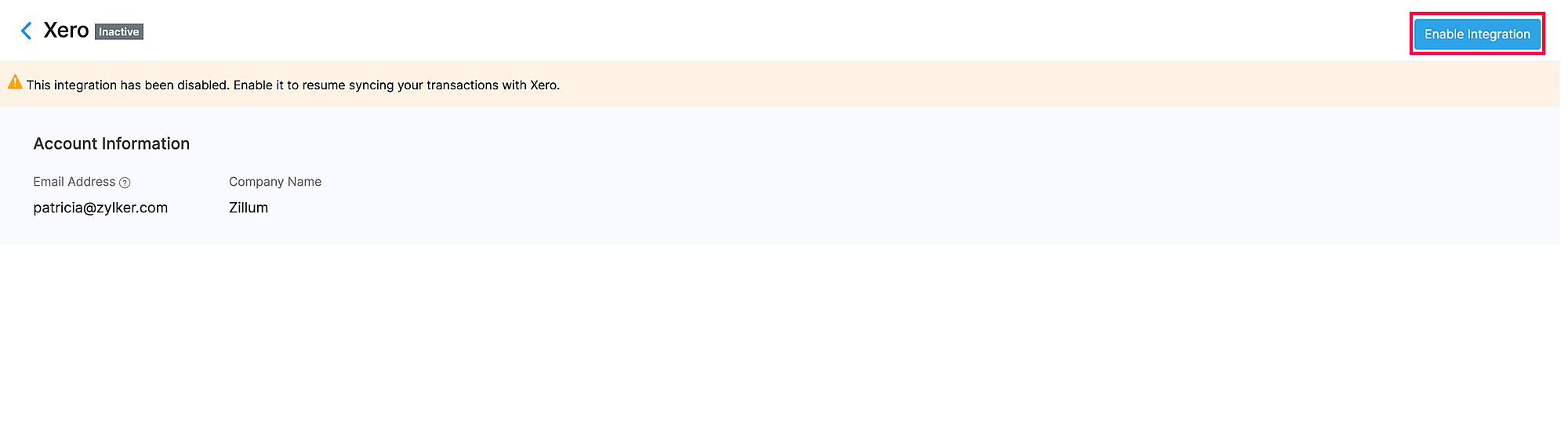 disable xero integration step 2