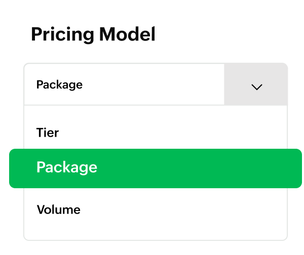 Pricing Model Screen