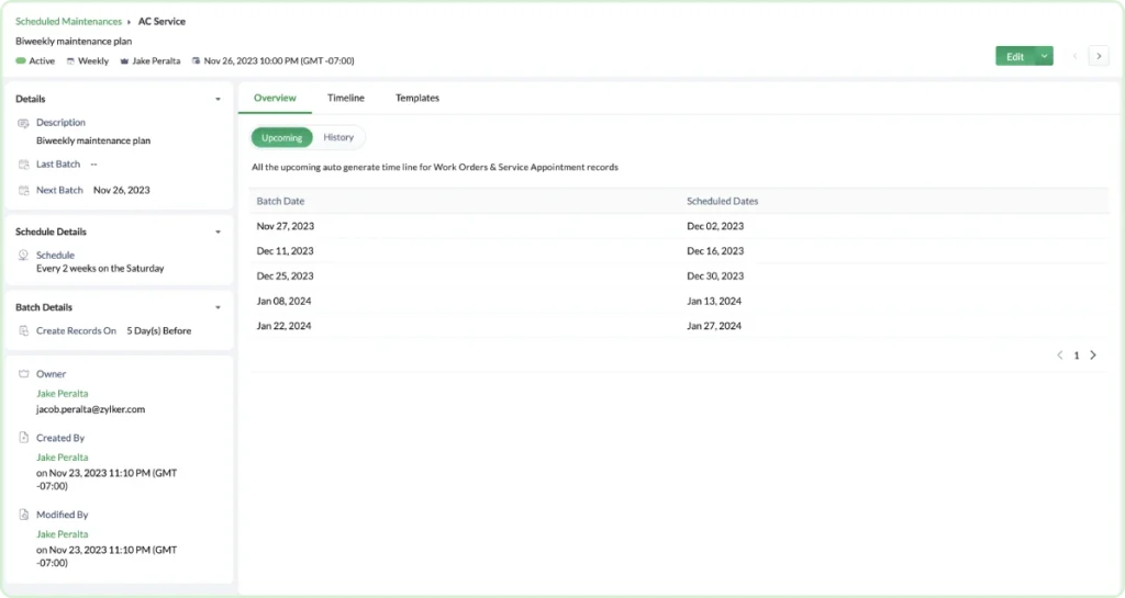 Get a preview of the upcoming jobs.