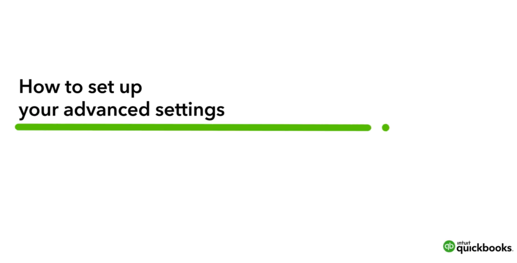 Advanced Settings Set Up QuickBooks Online