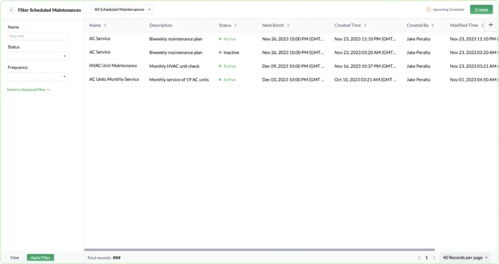Set up a maintenance schedule.