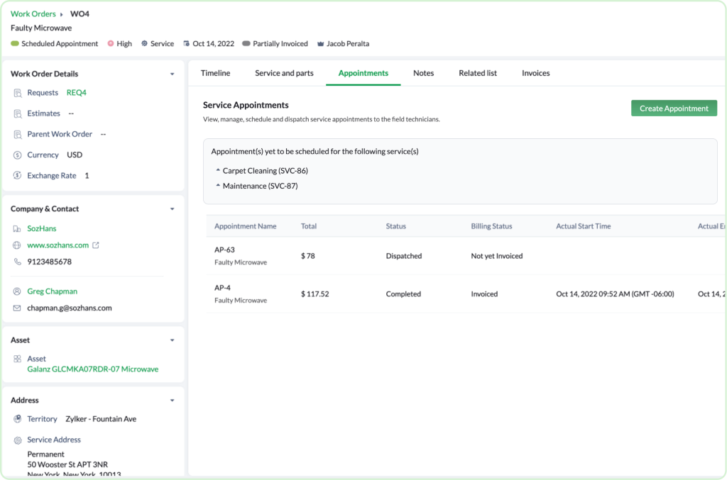 Manage customer assets.