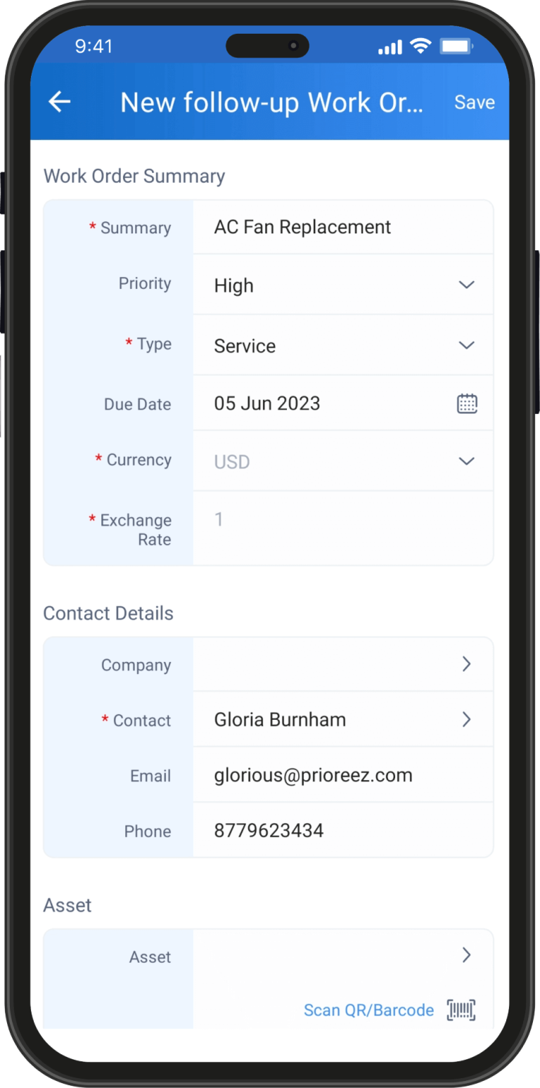 Take Requests in Zoho FSM mobile