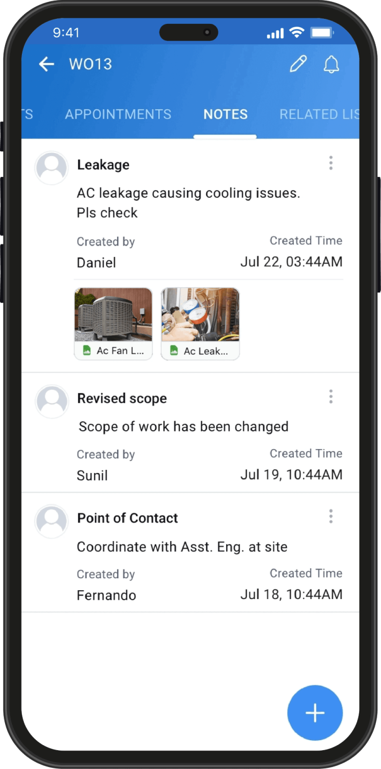 Upload Data in Zoho FSM Mobile