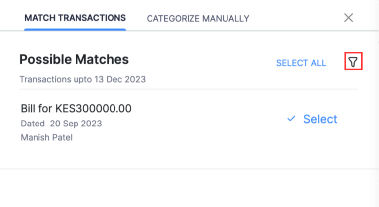 zoho expense integration withdrawal filter